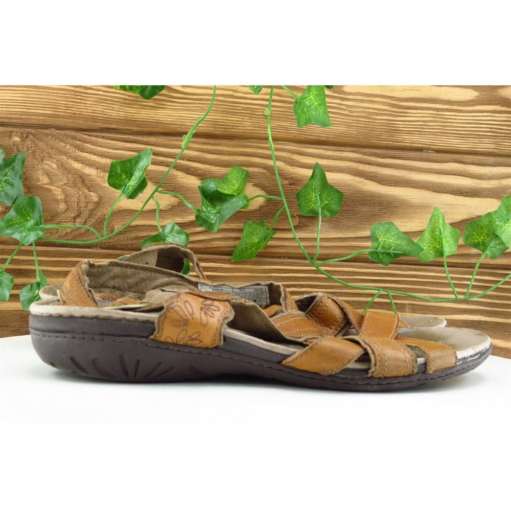 Merrell Sz 8 M Brown Strappy Leather Women Sandals Bassoon - Picture 4 of 7